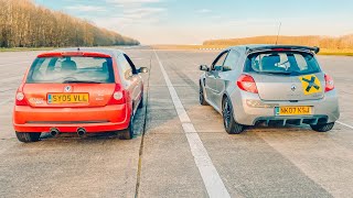 RENAULTSPORT CLIO 182 vs 197 DRAG RACE ON A BUDGET [upl. by Maria]